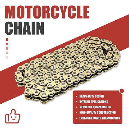 Gold 520 X-Ring Motorcycle Chain 114 Links with Connecting Master Link 520H Heavy Duty Drive Chain for Motorcycle Bicycle Go Kart Mini Trail Bike in Saudi Arabia