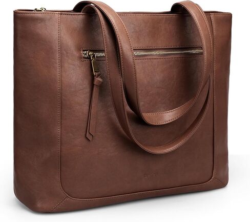 befen Genuine Leather Tote Bag for Women, Work Purse with Zipper and 15.6" Compartment in Kuwait