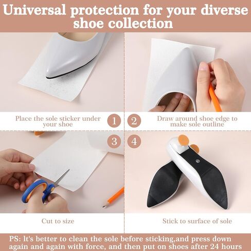 Shoe Sole Protector, Transparent Shoe Grips on Bottom of Shoes, Anti-Slip Sole Protector for Red Bottom Heels & Sneakers Guard Stickers (1m) in Saudi Arabia