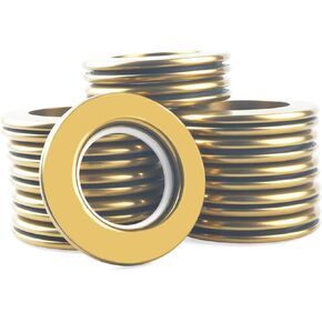 حلقات ستائر من الفولاذ المقاوم للصدأ حلقات معدنية كبيرة حلقات معدنية دائرية قطر داخلي 1-9/16 بوصة حلقة رومانية ستائر جروميت قوية مجموعة من 12 (12، ذهبي) in Kuwait