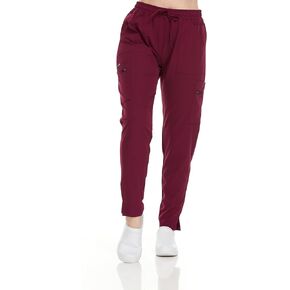 Women's Slim Fit Scrub Pants – Vibrant Colors, Drawstring Waist, Zipper Pockets, 4-Way Stretch in Saudi Arabia