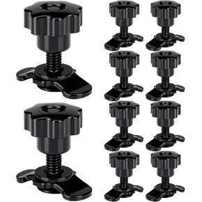 Amyhill 10 قطع L مسار مزدوج مسمار ربط أسفل M8 × 40 مم مع مقبض زهر البرقوق وجوز الإبهام، تركيبات مسمار ملولبة شديدة التحمل على شكل حرف L لسرير الشاحنة وأدوات التحكم في شحن المقطورة in Kuwait