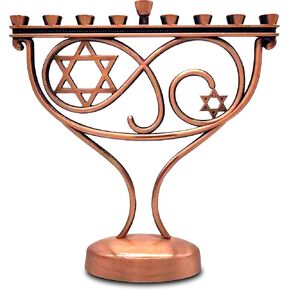 Ner Mitzvah Whimsical Hanukkah Menorah - Menorah for Chanukah Candle - Copper Finish in Saudi Arabia