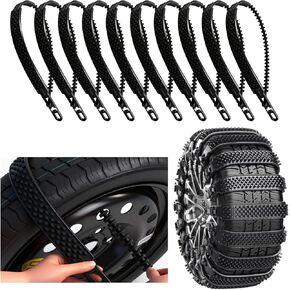 20 عبوة من ربطات العنق لإطارات الثلج، سلاسل ثلج قابلة للتعديل، سلاسل إطارات الثلج لمعظم شاحنات السيارات وسيارات الدفع الرباعي، سلاسل أمان مضادة للانزلاق قابلة لإعادة الاستخدام لشتاء الشاحنات (أسود) in Kuwait