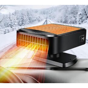 Portable Car Heaters for Vehicle,12V Car Heater that Plugs into Cigarette Lighter,200W Fast Heating 360° Rotatable Car Defroster Windshield Heater for Car,RV,SUV (Orange) in Kuwait