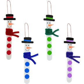 4E's Novelty Christmas Stick Ornament Craft Kit (12 Pack) مجموعة من الحرف اليدوية لعيد الميلاد للأطفال الصغار 2-4 4-8 DIY مشروع أنشطة الفنون والحرف الشتوية in Kuwait