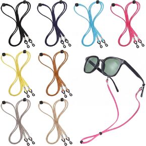 8 Pcs EyeGlasses Holders Eyeglass Strap Around Neck Leather Eye Glasses Strap String Adjustable Eyeglasses Reading Glasses Chain Sport Sunglass Glass Holder Straps for Men & Women in Saudi Arabia