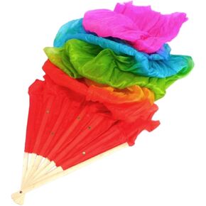 Luxshiny Colorful Silk Dancing Fan Veil Gradient Design for Belly Dance Stage Performance and Ethnic Dance Elegant Lightweight in Kuwait