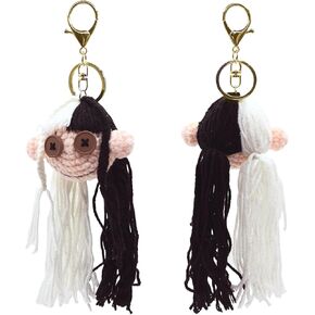 Ugly Doll Plush Keychain For Backpack, 6" Cute Keychain For Women, Plush Keychain Gift For Handbag, Purse, Backpack, Car Keys ((Black + White)) in Saudi Arabia