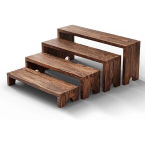 حوامل عرض خشبية ذات طبقات - منظم رف عطور من 4 طبقات، رف توابل كبير، مجموعة عرض طاولة حلوى الكب كيك الخشبية، عناصر عرض كشك البائع، حاملات طعام البوفيه لديكور الحفلات والمناسبات in Kuwait