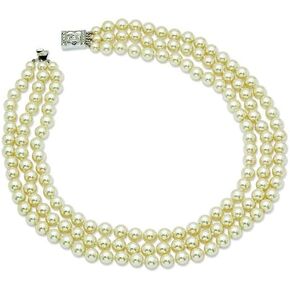جاكي كينيدي الثلاثي ستراند شل اللؤلؤ قلادة 18 بوصة طول JBK in Kuwait