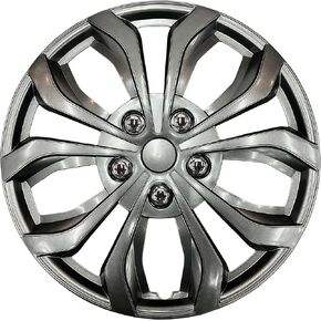 Premium Universal Hubcaps 17 inch, Compatible with Steel Wheels, Set of 4 (Glossy Black) in Kuwait