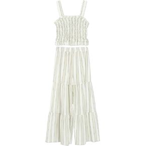 Speechless girls 2-piece Striped Smocked Tank and Wide Leg Tiered Pants Set in Kuwait
