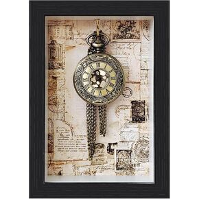 Pocket Watch Display Case,Wood Pocket Watch Box,Wall Cabinet Shadow Box,Keychain Display Case,Pocket Watch Display Storage Travel Case Organizer,Suitable for pocket watches,keychains,medals,1 pack. in Kuwait