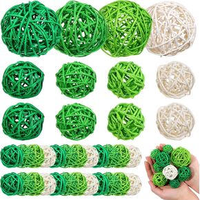 36pcs St Patricks Day Wicker Rattan Balls for Vase Fillers St. Patrick's Day Green Rattan Balls for Wedding Table Decor Home Decor DIY Crafts in Kuwait