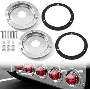 4PCS Watermelon Lights Bracket, Stainless Steel Watermelon Lights Bezel with Mounting Hardware for Truck RV Trailer Universal Fitment 4" Holes, Light Not Included in Saudi Arabia