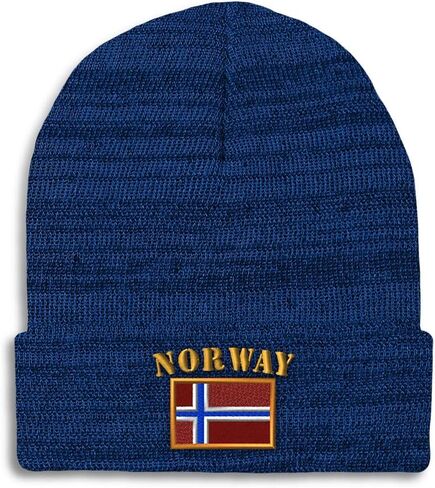 Custom Beanies for Men Norway Flag Noreg Norge Norwegian Skull Cap Winter Hats Women Acrylic One Size in Saudi Arabia