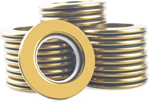 حلقات ستائر من الفولاذ المقاوم للصدأ حلقات معدنية كبيرة حلقات معدنية دائرية قطر داخلي 1-9/16 بوصة حلقة رومانية ستائر جروميت قوية مجموعة من 12 (12، ذهبي) in Kuwait