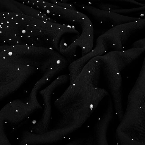 GERINLY Sparkly Scarf for Women, Rhinestone Pearl Scarves, Glitter Head Scarf, Bling Bling Shawl and Wraps in Saudi Arabia