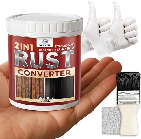 2 in 1 Rust Converter & Metal Primer 5 oz Black Rust Reformer Paint for Metal, Trailer, Truck Frame, Car Chassis, Automotive Rust Encapsulator & Inhibitor, Heat Resistance Rust Black Paint for Metal in Saudi Arabia