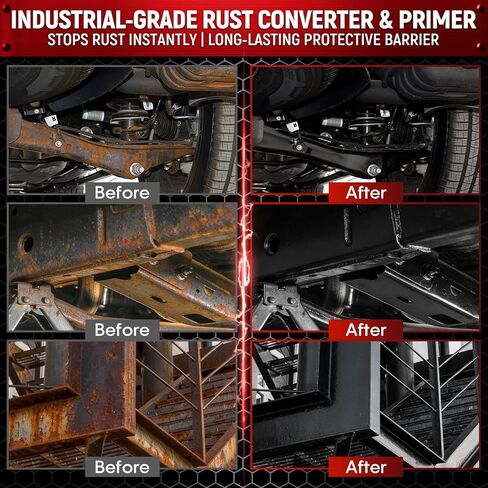 2 in 1 Rust Converter & Metal Primer 5 oz Black Rust Reformer Paint for Metal, Trailer, Truck Frame, Car Chassis, Automotive Rust Encapsulator & Inhibitor, Heat Resistance Rust Black Paint for Metal in Saudi Arabia