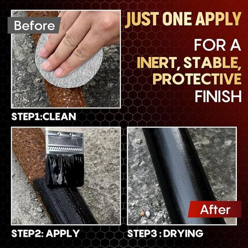 2 in 1 Rust Converter & Metal Primer 5 oz Black Rust Reformer Paint for Metal, Trailer, Truck Frame, Car Chassis, Automotive Rust Encapsulator & Inhibitor, Heat Resistance Rust Black Paint for Metal in Saudi Arabia