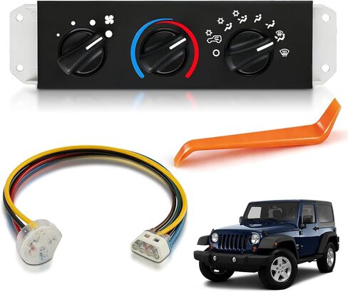 HVAC A/C Heater Climate Control Module Panel Fit for Jeep Wrangler TJ (1999-2004), with Blower Motor Switch Replace OE 55037473AB in Saudi Arabia