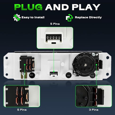 HVAC A/C Heater Climate Control Module Panel Fit for Jeep Wrangler TJ (1999-2004), with Blower Motor Switch Replace OE 55037473AB in Saudi Arabia