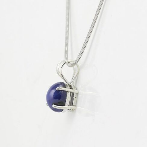 GEMHUB 6 Rays Star Blue Sapphire Necklace 5.6 Ct Oval Shape 925 Sterling Silver Necklace With Chain in Saudi Arabia