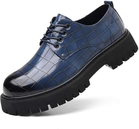 حذاء بدون كعب بكعب مكتنز ومقدمة مستديرة للرجال | Business Casual Formal Work Dress Shoes | الأخفاف حفل زفاف للرجال | نعل أوكسفورد غير قابل للانزلاق in Kuwait