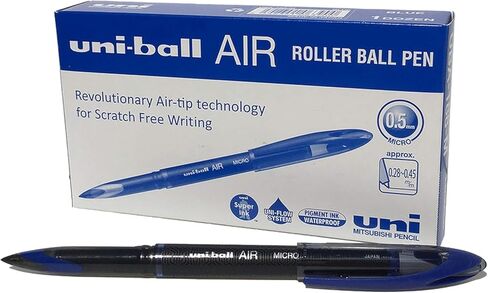 uni-ball UB-188-Micro Fountain Pen Tip 0.5mm Air Rollerball Pens, Red Gel, 12 Pack in Kuwait