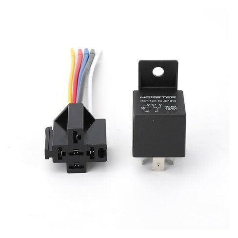 40A مسند الظهر مرحل 72 فولت مع مقبس المصباح القرن تكييف الهواء تعديل عالمي 12V24V مرحل مقاوم للماء (مسند الظهر 72 فولت/5 دبابيس مع مقبس) in Kuwait