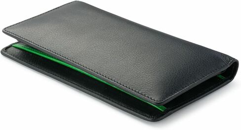 Visconti BD16 Black Leather Tall Checkbook Wallet w/Removable Checkbook Holder (Black/Green Multi) in Saudi Arabia