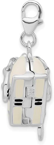 Sterling Silver 3-D Enameled Purse with Lobster Clasp Charm in Saudi Arabia