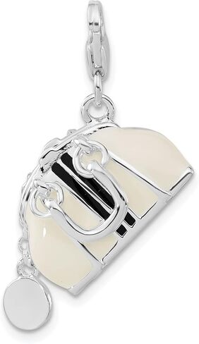 Sterling Silver 3-D Enameled Purse with Lobster Clasp Charm in Saudi Arabia
