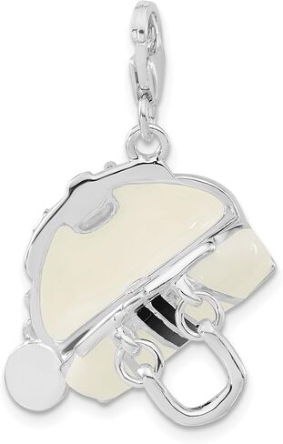 Sterling Silver 3-D Enameled Purse with Lobster Clasp Charm in Saudi Arabia