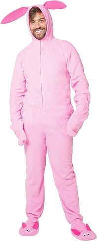بدلة INTIMO A Christmas Story الرجالية Ralphie Deranged Pink Bunny البدلة ذات القلنسوة in Kuwait