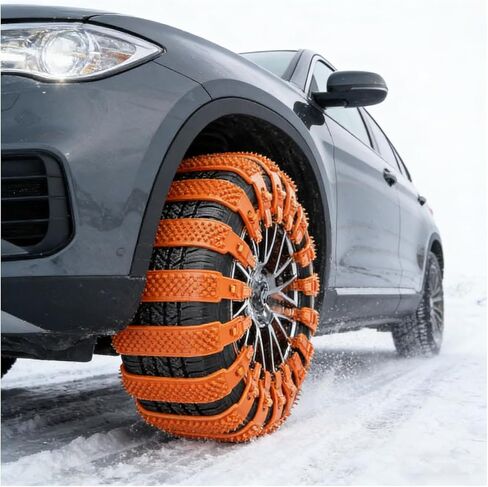 Snow Tire Chains for Maserati MC20 Cielo​2024, Emergency Adjustable Plastic Anti-Skid Ties Anti-Slip All Season Snow Chains for 165-285mm,black-8pcs in Kuwait