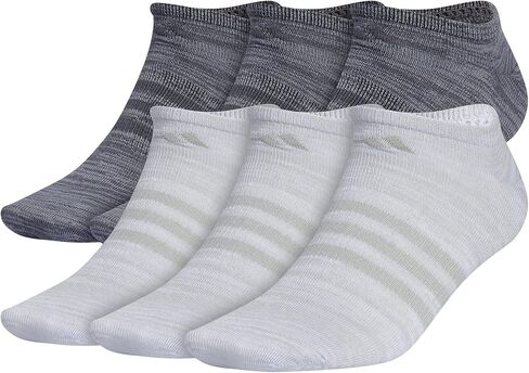 adidas Men's Superlite No Show Socks with Arch Compression (6-Pair), White/Wonder Silver/Onix Grey, Large in Saudi Arabia