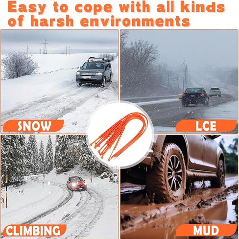 20 Pcs Car Winter Tire Snow Chains for Honda HR-V EV 2025, Adjustable Emergency Traction Aid Universal Snow Tire Chains Cable Tie Protection Accessories in Saudi Arabia