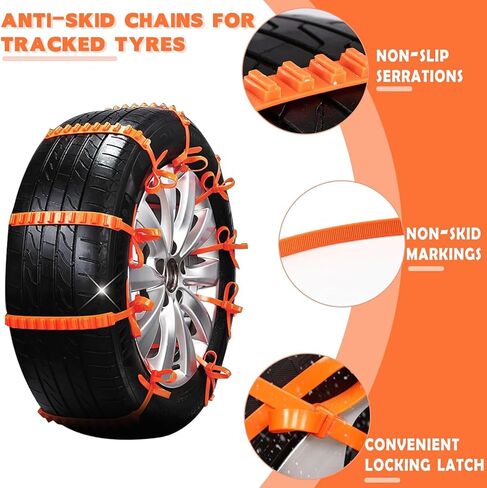 20 Pcs Car Winter Tire Snow Chains for Skoda Enyaq iV 2021, Adjustable Emergency Traction Aid Universal Snow Tire Chains Cable Tie Protection Accessories in Saudi Arabia