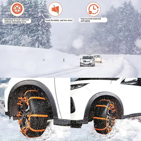 20 Pcs Car Winter Tire Snow Chains for Skoda Enyaq iV 2021, Adjustable Emergency Traction Aid Universal Snow Tire Chains Cable Tie Protection Accessories in Saudi Arabia