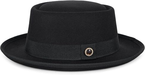 قبعات FADACHY فيدورا للرجال والنساء قبعة فطيرة لحم الخنزير المسطحة قبعات بنما ذات حافة واسعة in Kuwait