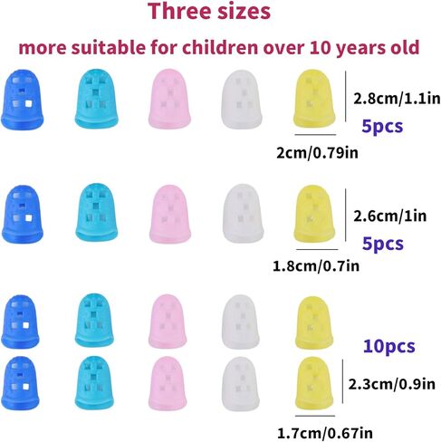 20pcs Kids Silicone Finger Protectors, Suitable for Children Aged 10 and Above Five Colors Guitar Fingertip Protector Finger Covers Chord Presser for Ukulele Guitar Bass in Saudi Arabia