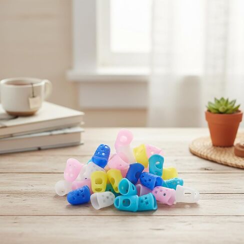 20pcs Kids Silicone Finger Protectors, Suitable for Children Aged 10 and Above Five Colors Guitar Fingertip Protector Finger Covers Chord Presser for Ukulele Guitar Bass in Saudi Arabia
