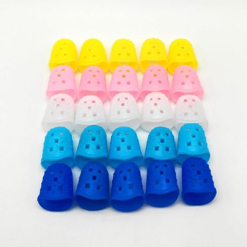 25 Pack Silicone Finger Protection Covers for Sewing Page Turning Counting Money Guitar Painting Carving 5 Colors in Saudi Arabia