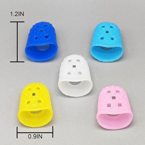 25 Pack Silicone Finger Protection Covers for Sewing Page Turning Counting Money Guitar Painting Carving 5 Colors in Saudi Arabia