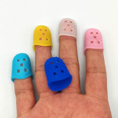 25 Pack Silicone Finger Protection Covers for Sewing Page Turning Counting Money Guitar Painting Carving 5 Colors in Saudi Arabia
