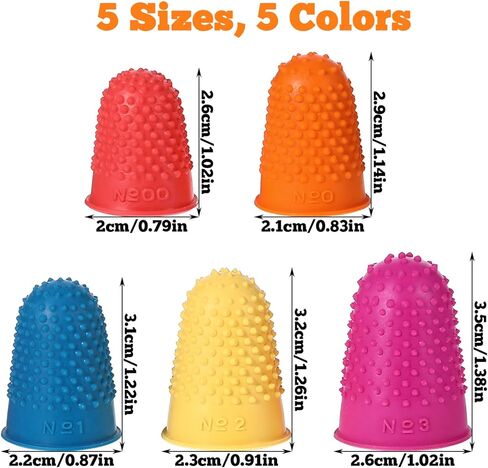 25 Pcs Rubber Thimbles for Finger Tips Protection, 5 Different Colors Finger Protector Covers, Reusable Finger-Protector Finger-Pads Grip for Paperwork in Saudi Arabia