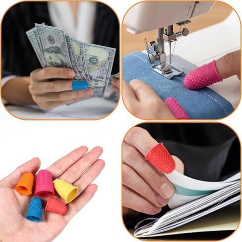 25 Pcs Rubber Thimbles for Finger Tips Protection, 5 Different Colors Finger Protector Covers, Reusable Finger-Protector Finger-Pads Grip for Paperwork in Saudi Arabia